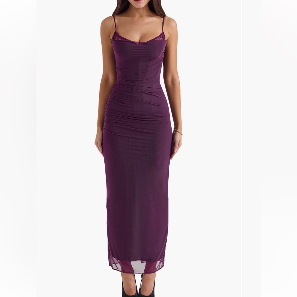 House of CB Nalini Mesh & Lace Dress